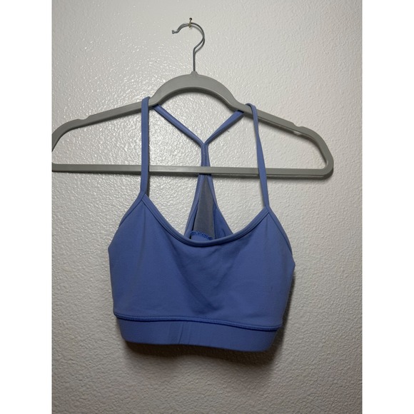 Lululemon Flow Y Bra Periwinkle Blue Racerback Sport Bra Mesh Back Light Support - Picture 2 of 7